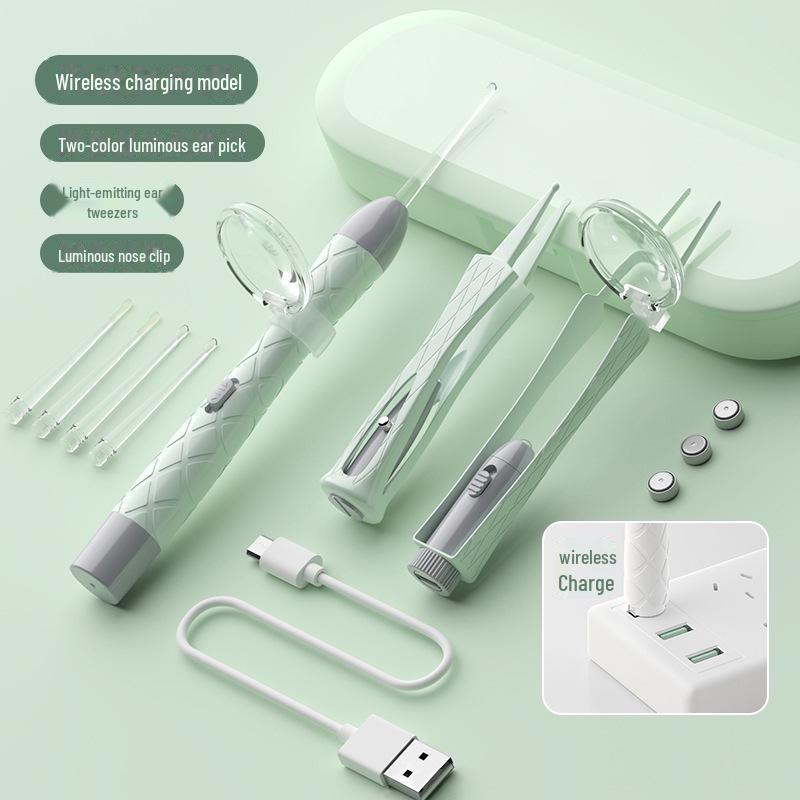 Мягкая светящаяся щеточка для ушей для малышей - безопасный инструмент для удаления ушной серы у малышей