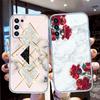 Red Rose Marble Transparent Phone Case for Motorola Moto G7 G8 G9 G84 G85 G73 G24 G15 Z2 Play Power Plus