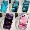 Teal Blue Gold Agate Marble For Samsung Galaxy M12 M32 M52 M14 M34 M54 M21 M51 M31 M30s M20 M15 M55 M13 M33 M53 Case