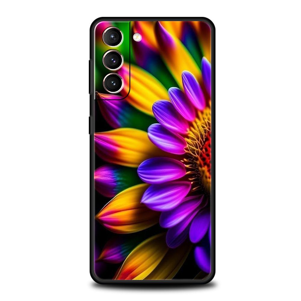 Летний Цветочный Чехол с Ромашками и Подсолнухами для Samsung Galaxy S24 S23 S22 S20 S21 FE Ultra S24 S23 S10 S10E S9 Plus