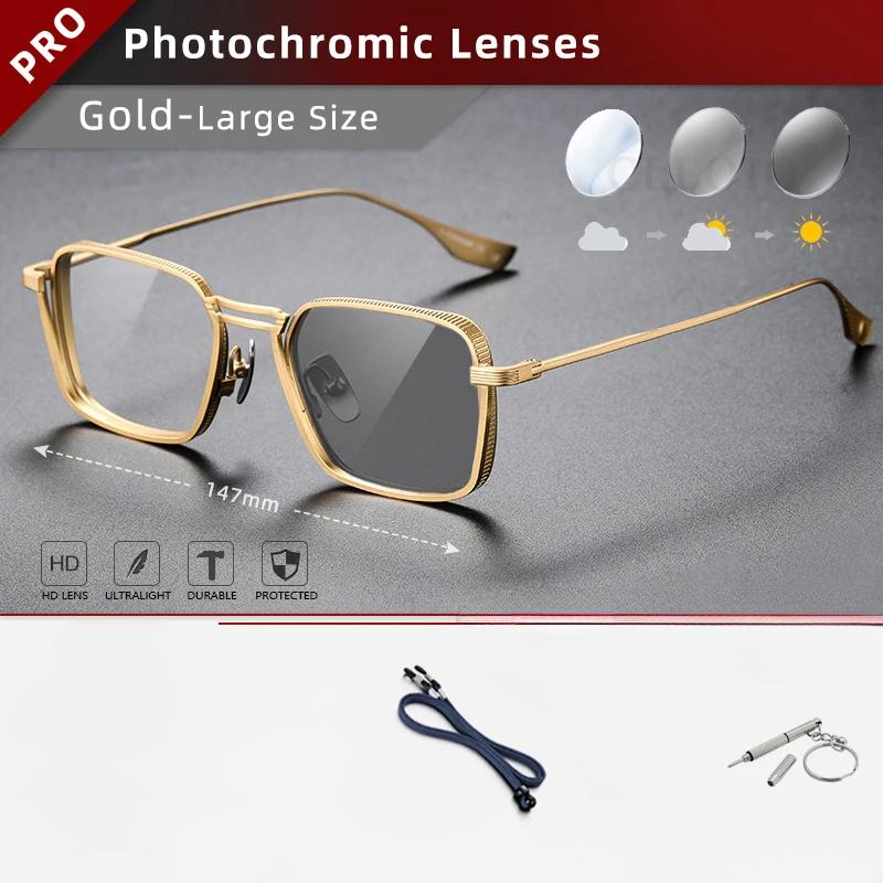 CLLOIO Чистый титановый блокирующий синий свет мужские очки для чтения оправы для очков для близорукости ручной работы фотохромные очки по рецепту