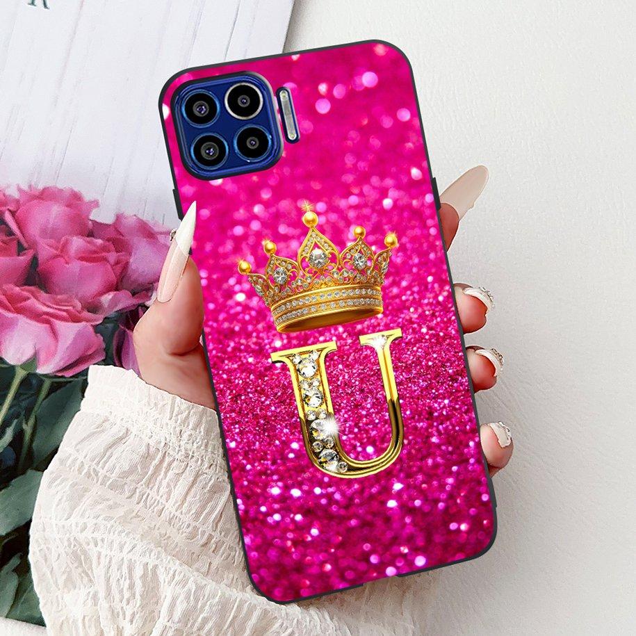 Чехол для Motorola One 5G Популярные буквы Цветочная корона Мягкий силикон Ударопрочный ТПУ Чехол для пары Для телефона Moto One 5G 2020