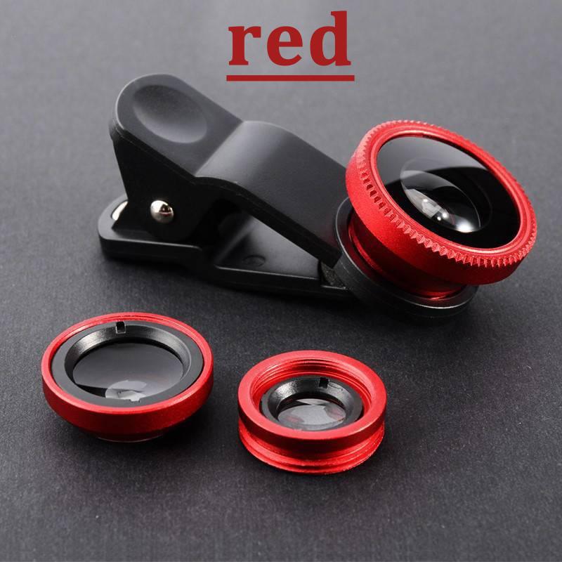 3in1 Fisheye Wide Angle Micro Camera Lens for iPhone Xiaomi Redmi 3IN1 Zoom Fish Eye Len On Smartphone Lenses with Phone Clip
