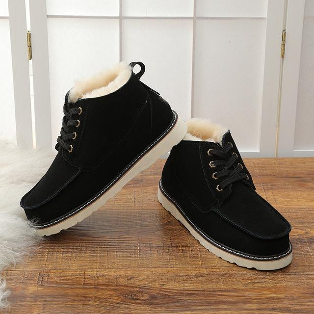 Новые модные теплые зимние сапоги из натурального меха, мужские зимние ботинки из натуральной кожи, нескользящая мужская обувь, дизайнерская мужская обувь класса люкс