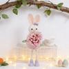 Soft Plush Easter Bunny Ornament Cartoon Easter Bunny Doll Rabbit Hanging Pendant  Festival Gift