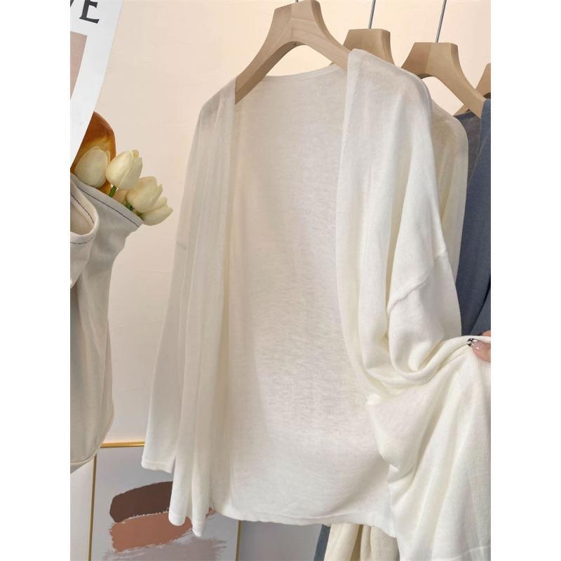 Кардиган вязаный ленивый ветер большого размера весна и лето тонкая блузка-солнцезащита темперамент куртка женская