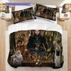 Medieval Fantasy Adventure Bedding (1 * duvet cover + 2 * pillowcase, without core) 2D Flat Bedding set Duvet cover and pillowcase