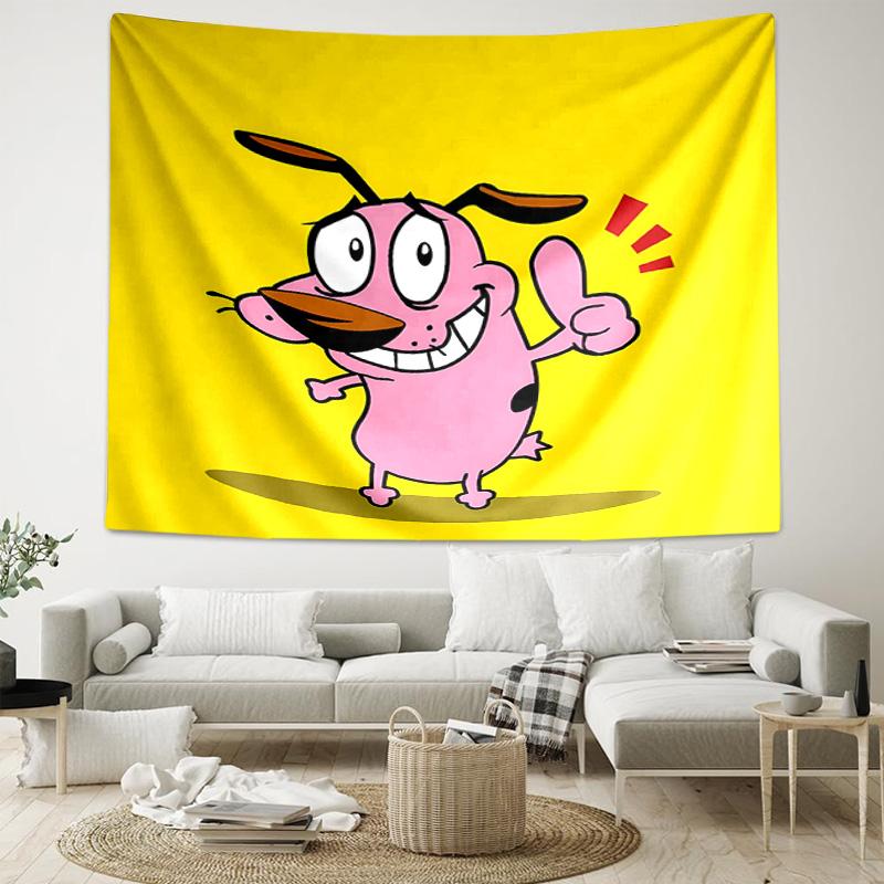 1pc Courage the Cowardly Dog1 Tapestry, Living Room, Bedroom, Office, Party Decor, Ideal Festive Gift