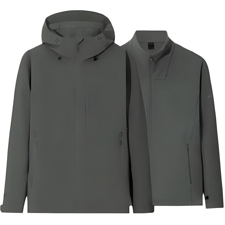 Anta Outdoor Series Sports Casual Simple Solid Color Hooded Comfortable Versatile Waterproof Warm Jacket Men Jacket 152440625-4