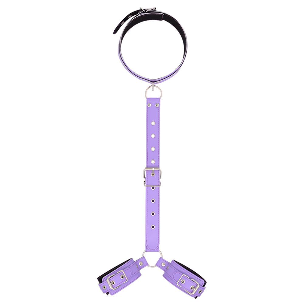 Sexy Bondage Collar Handcuffs Training Slave Sex Toys Chastity Belt Sex Furniture BDSM PU Leather