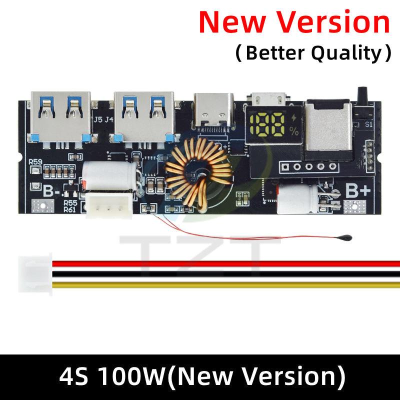 1/2/5 шт. TZT QC4.0 QC3.0 Светодиодный двойной USB PD Быстрая зарядка 5A 100W Micro/Type-C USB Мобильный Power Bank 18650 Зарядный модуль