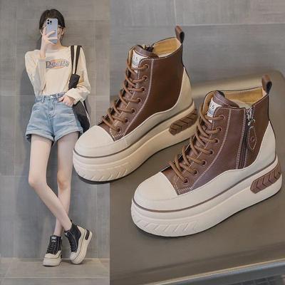 Женские высокие водонепроницаемые ботинки из натуральной кожи — удобные, теплые, с толстой подошвой для осени и зимы