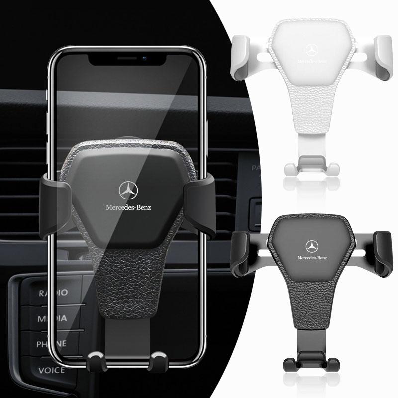 KOUG1 1Pcs Car Badge Phone Holder Bracket Air Clip Mount Stand Caps For Mercedes Benz AMG W205 W218 W177 V177 W176 W169 A B C E