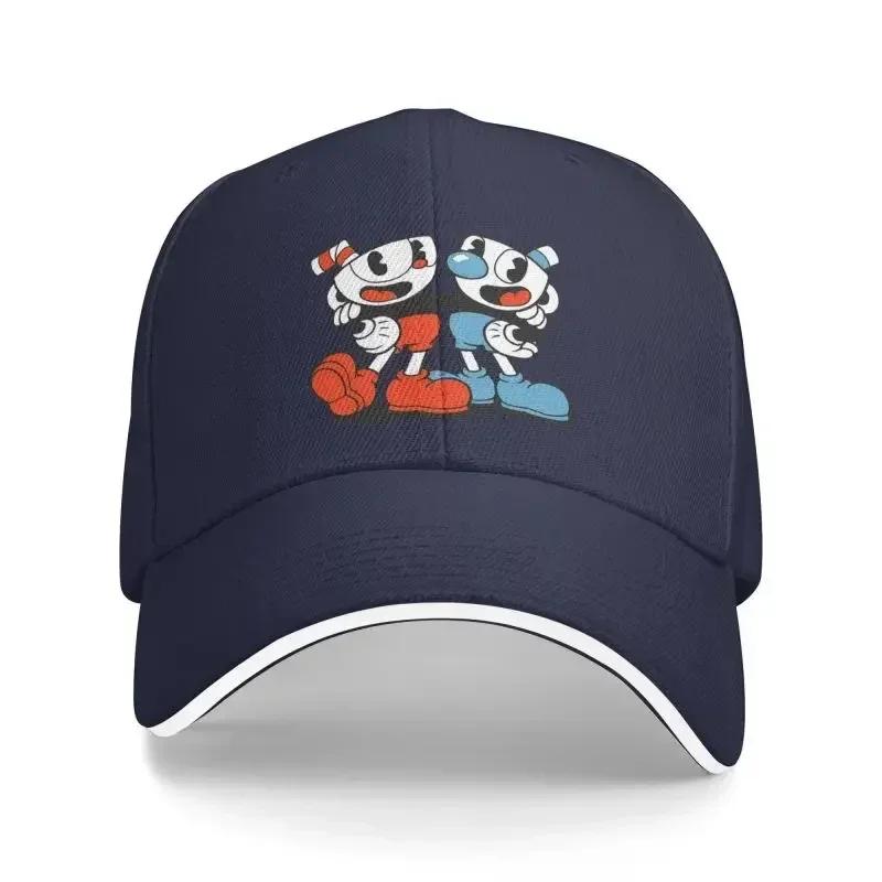 Классическая популярная игра Мультяшная Бейсболка Cuphead Mugman для Мужчин Женщин Дышащая Папина Кепка Защита от Солнца