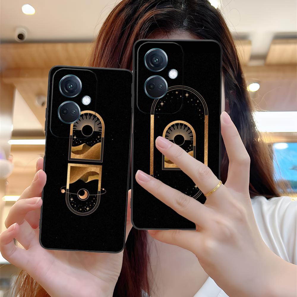 Чехол для мобильного телефона Солнце Луна для OPPO Reno 14 13 12 11 10 9 8 7 6 5 F T Pro 5G Цветной Печатный Чехол Роскошный Красивый Чехол
