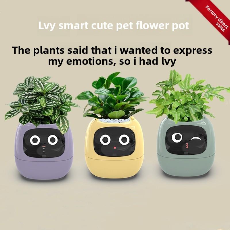 OLED Display 7 Sensors Expression Interactive AI Smart Plant Pot Electronic Pet