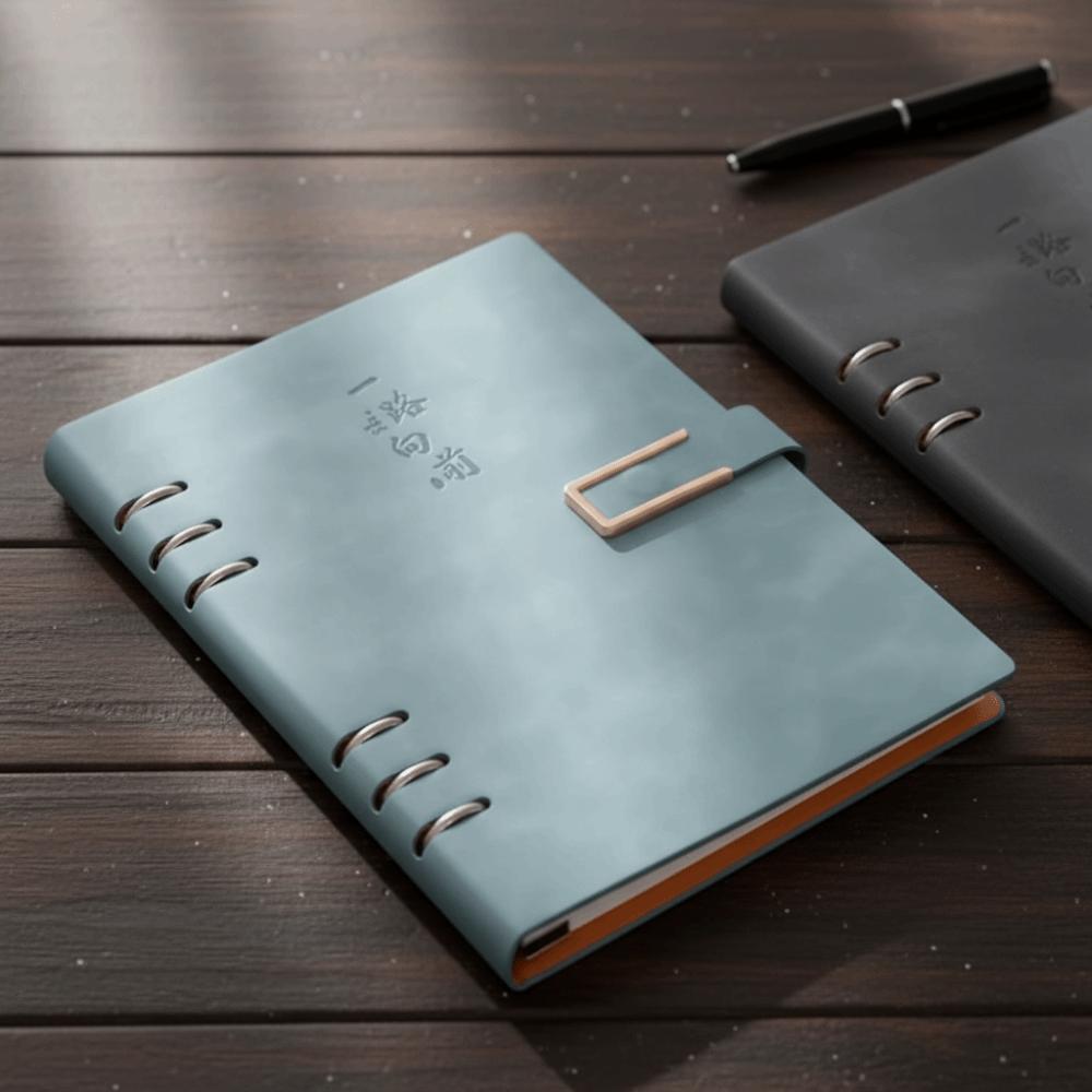 100 Sheets Loose Leaf Notebook 200 Pages Refillable Notebook Retro PU Hardcover Notebook School