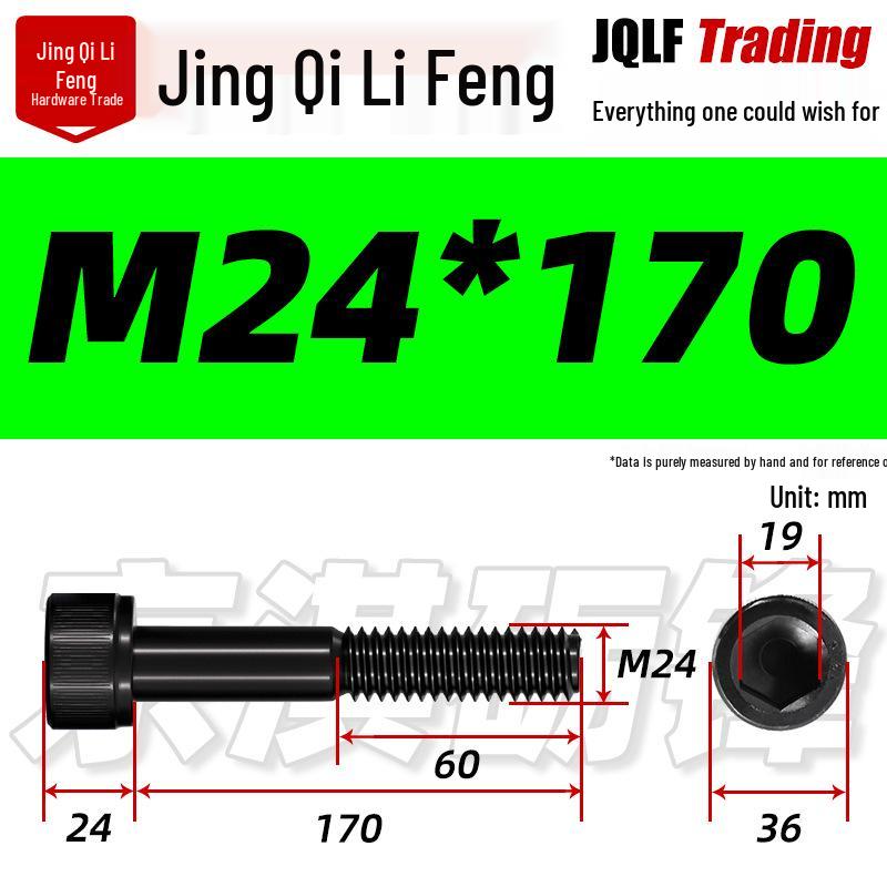 M20-M27 High Strength Blackened Hex Socket Head Cap Screw with Knurled Cylindrical Half Thread