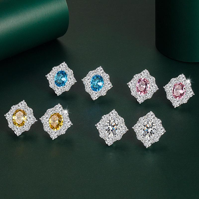 BELLA BOX Luxury Women Fashion Flower Stud Earrings Wedding Engagement Party Gift