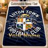 Flannel BlanketLuton Town Custom Name Text Personalized Soft Warm Throw Blanket Home Decor Gift