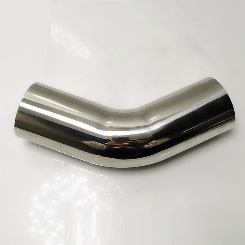 Stainless steel non-standard exhaust 45 degree elbow 70mm extended and 200mm extended at both end exhaust bend