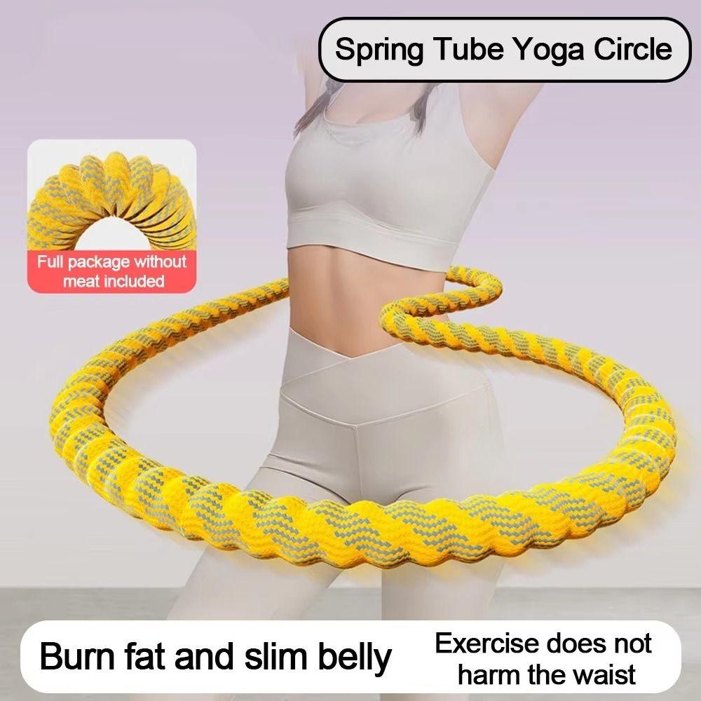 Foldable Spring Tube Yoga Circle Durable Yoga Fitness Hoops Weight Loss Circle Core Workout
