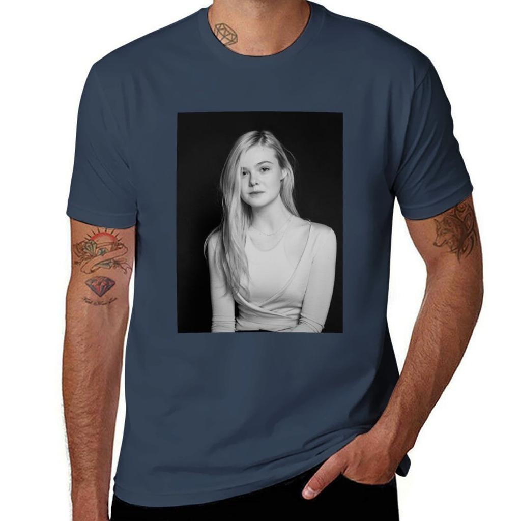 Elle Fanning T-Shirt man tshirt t shirts for man graphic vintage man t shirts for men T-Shirt