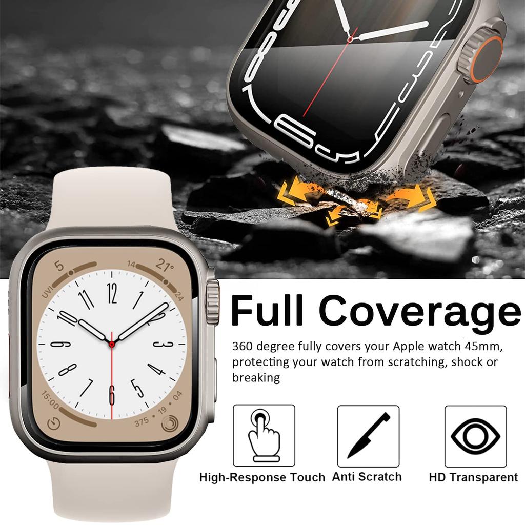 Glass+Case For Apple Watch Series 10 46mm 42mm Screen Protector Cover Change To Ultra Bumper Case Full Cover iWatch S10 42 46 mm