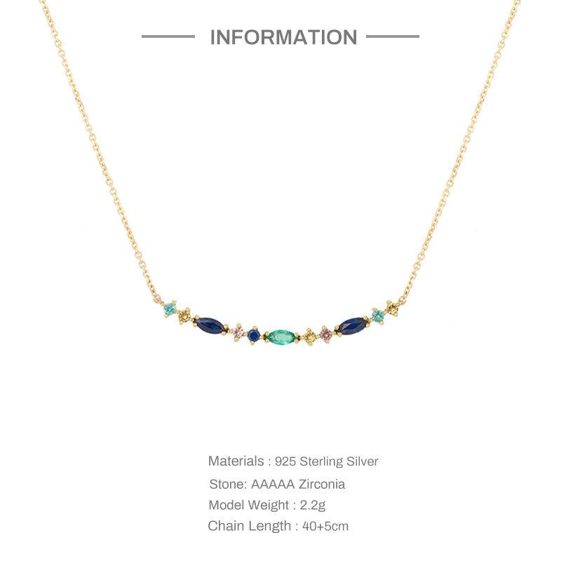 S925 Sterling Silver Water Drop Super Flash Diamond Dopamine Collarbone Necklace Creative Item Decoration Light Luxury Collarbone Chain