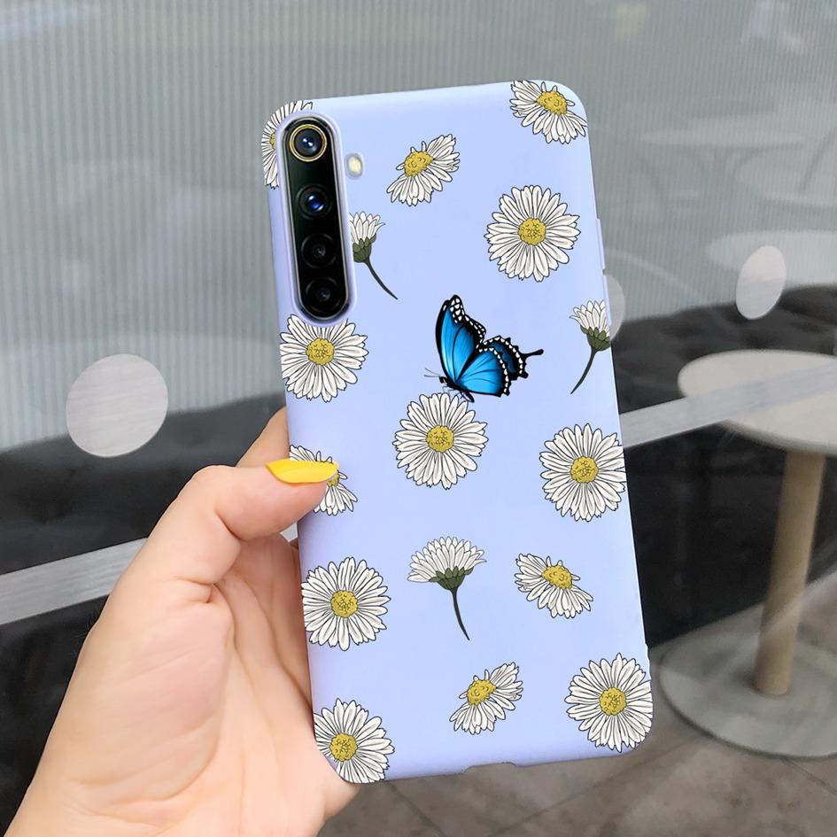 Для Realme 6 6 Pro Чехол Милые Узоры Молочной Коровы и Цветов Мягкая Задняя Крышка Для OPPO Realme 6 6S 6Pro RMX2061 Coque Funda Realme6 Capa