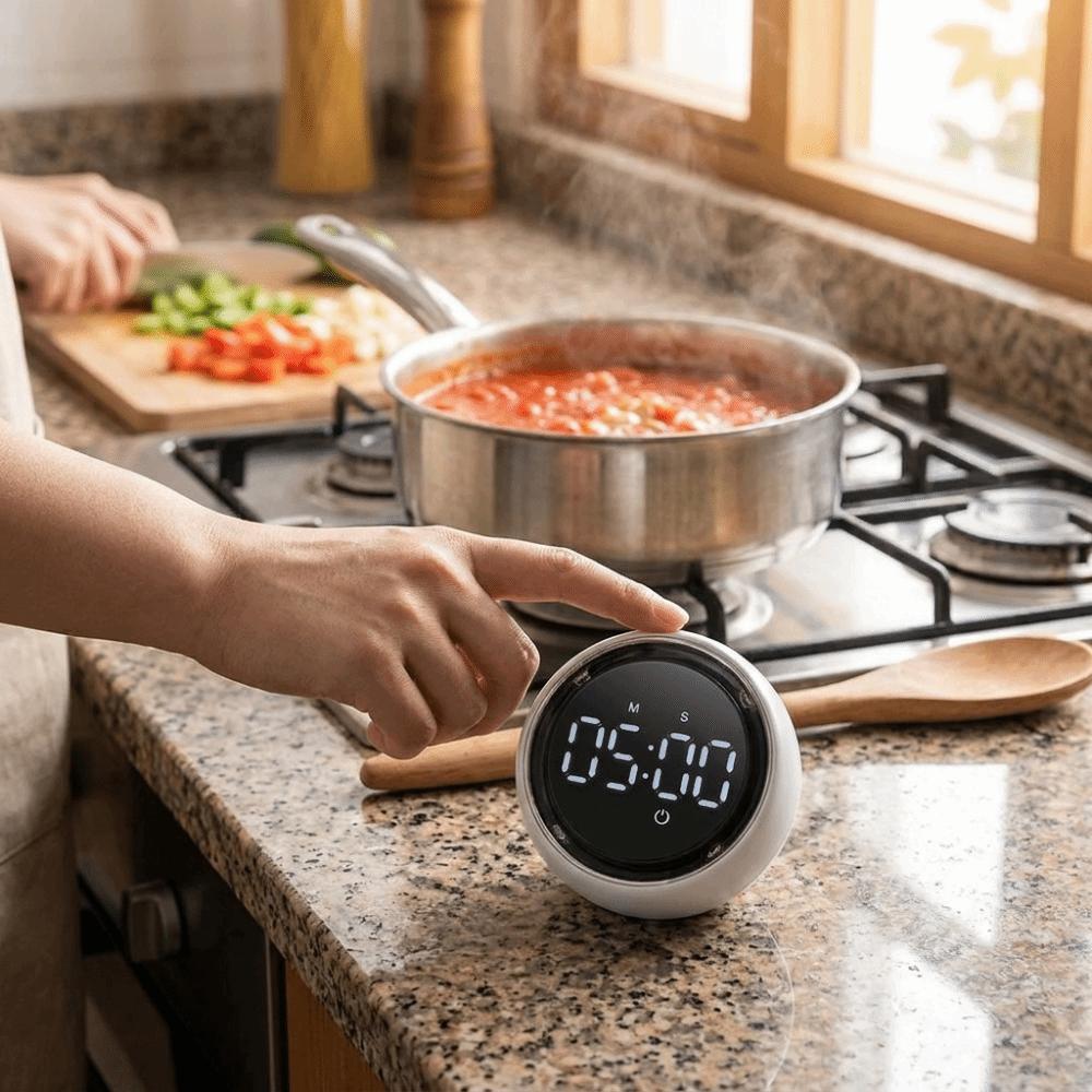 Voice Controlled Magnetic Kitchen Timer LED Display Manual Countdown Timer Rotary Timer  Office