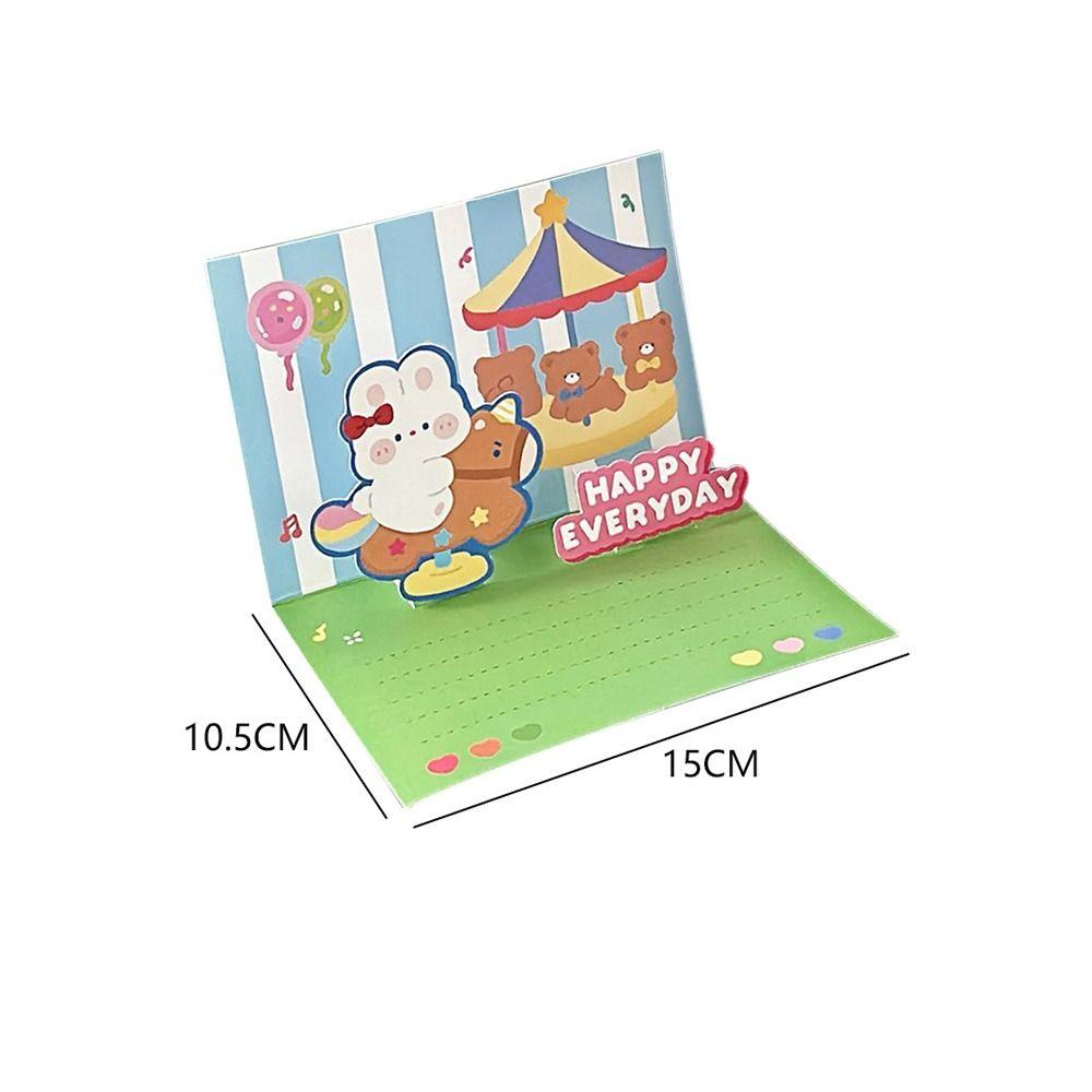 Ins Style Cartoon Birthday Card Cute Folding Postcard Creative Gift Card Friend