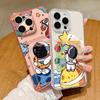 Чехол для телефона со слотом для карт с принтом мультяшного астронавта для iPhone 17e 17 Pro Max 16 15 14 13 Pro Max 16e 11 Прозрачный мягкий силиконовый TPU чехол