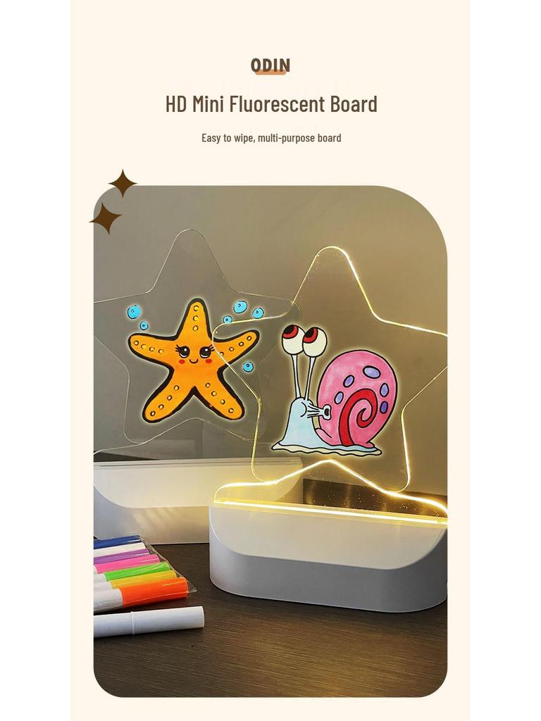 Стираемая светодиодная доска для рисования для детей – Портативная настольная доска для рисования и сообщений