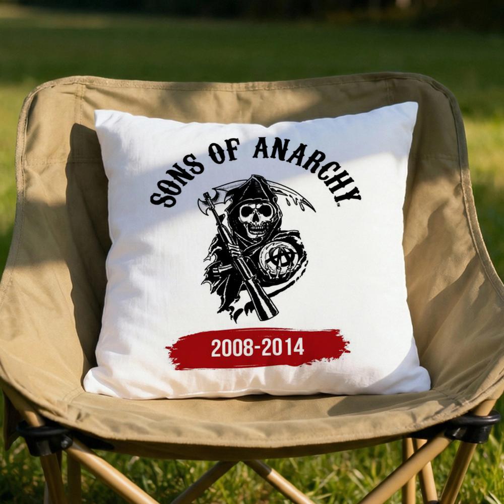 SSons of AAnarchy Cushion Cover Soft Reversible Durable Pillow Cover MultiScene Use for Home Car Daily Comfort