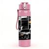 1PC Classic Black Truck 750ml Color Plastic Sports Water Bottle Leakproof Flip Straw Lid Suitable for Sports Office Home Use