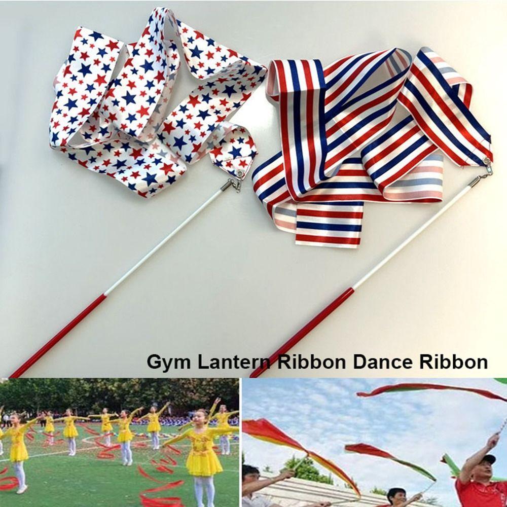 Multistyles Dance Stripe Ribbon 1/2meters Rhythmic Art Gymnastics Ballet Streamer Twirling Rod