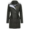 Women Solid Rain Jacket Outdoor Plus Size Waterproof Hooded Windproof Loose Coat