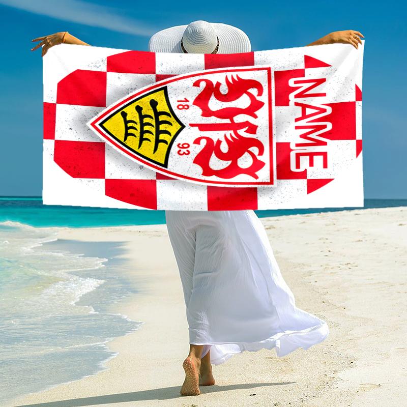 Personalized Getafe FC Crest Beach Towel Microfiber Beach Towel Thin Absorbent for Beach Swimming Yoga Bath Sports. 0910136