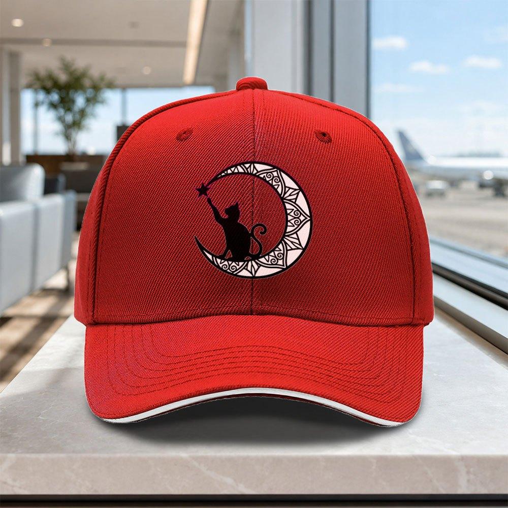 Unisexdala Moon Cat Adjustable Baseball Cap Lightweight Unisex Printed Hat for Outdoor Weddings Parties