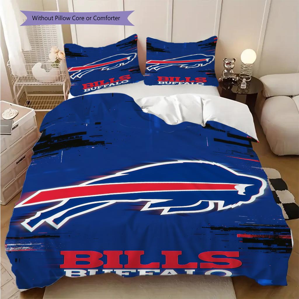 Buffalo Bills Team Spirit Three-piece set(1 * duvet cover + 2 * pillowcase, without core)Bedding set Soft and comfortable Duvet cover and pillowcase