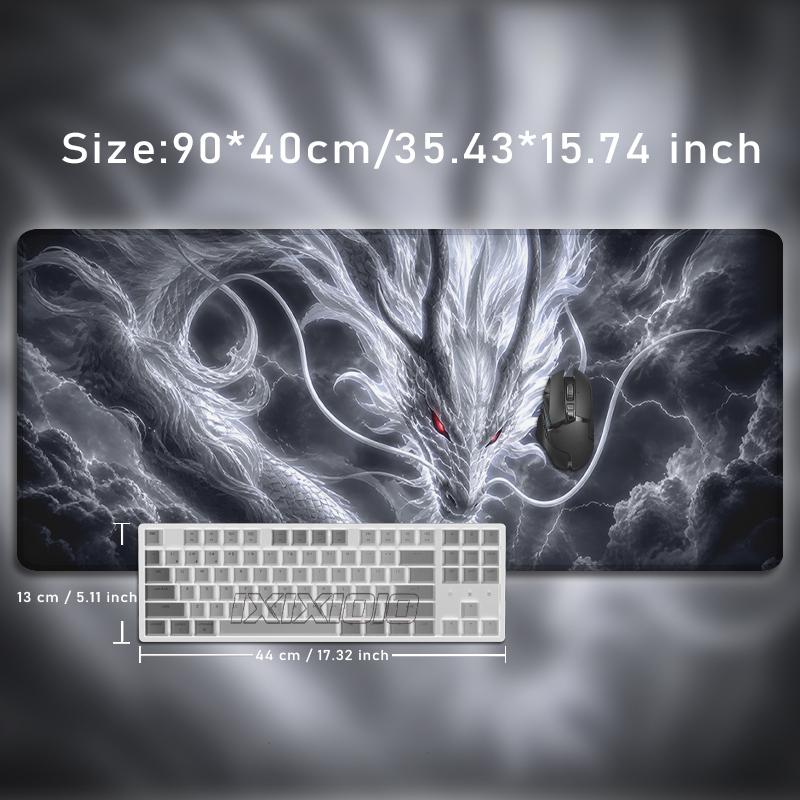 Silver Smoke Dragon Spirit Mouse Pad Gamer XL New Computer Custom Mousepad XXL keyboard pad Non-Slip Computer Mice Pad