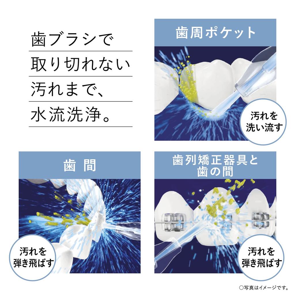 Panasonic Ирригатор для полости рта Струйный очиститель Doltz Ультразвуковой поток воды Водонепроницаемая портативная модель Белый EW-DJ42-W