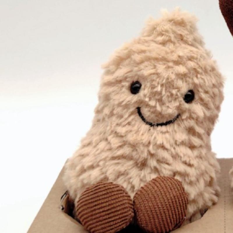 Lovely Peanut Plush Toy Pendant Cute Stuffed Doll Birthday Holiday Gift for Women Kids Fun Bag Pendant Keychain Home Desk Decor