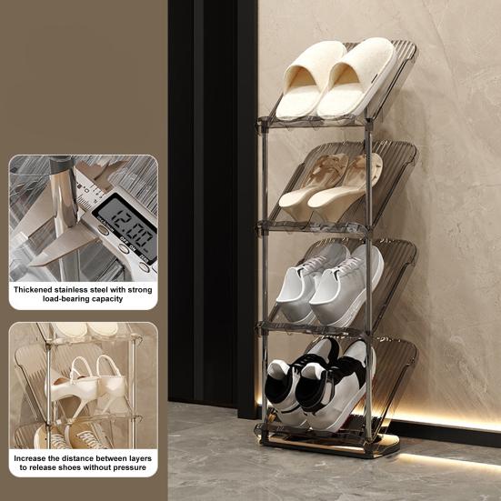 1 комплект полки для обуви 2/3/4/5 ярусов, наклонный под углом 45 градусов, прихожая, органайзер для обуви, отличная несущая способность, отдельно стоящая сборка без инструментов, вертикальная полка для хранения ботинок