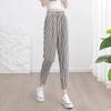Women's Summer Plus Size Thin Section Striped Sweatpants High Waist Personality Loose Thin Nine-minute Trousers