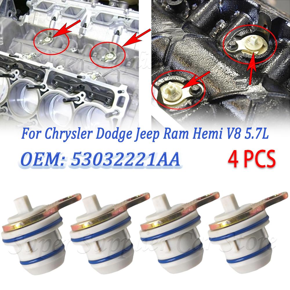 4 шт. Водяная пробка блока двигателя для Chrysler Dodge Jeep Ram Hemi V8 5.7L Без MDS Удлинительные пробки Автоаксессуары 53032221AA