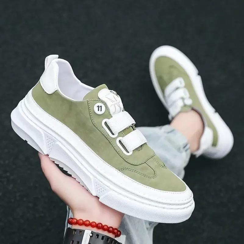 Кроссовки для бега и спорта из вулканизированной кожи для мужчин, для ходьбы, дышащие кроссовки, мужские повседневные слипоны, трендовая обувь 2024 года, бесплатная доставка