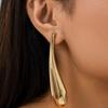 New Trendy Long Water Drop Earrings Gold Color Metal Hanging Earrings European Exaggerated Big Statement Women's Unusual Earring