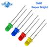 50PCS 3MM LED Diode F3 Ultra Bright Bulb Lamps White Red Yellow Blue Green Light Emitting Diodes Electronic Components Diy Kit
